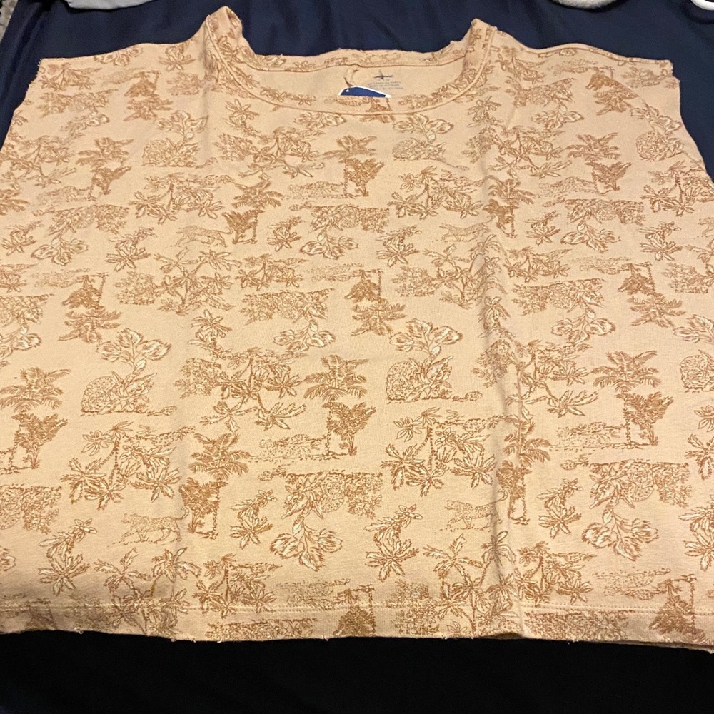 NWT AERIE Beige Floral Patterned Top